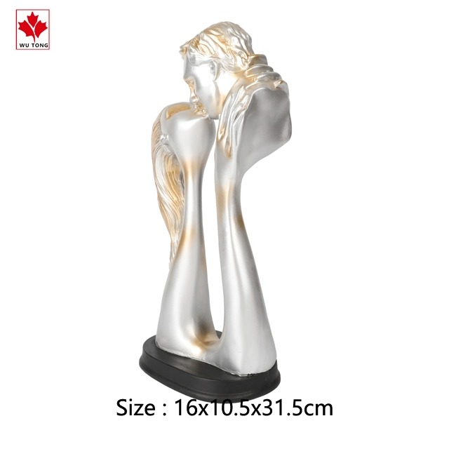 Resin Sculpture Home Desktop Decoration, Couples Embrace and Kiss The Statue