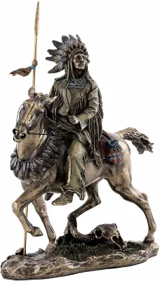 トップコレクション シャイアン インディアン 乗馬馬 樹脂像 ネイティブ アメリカンの彫刻 プレミアム コールド キャスト ブロンズ