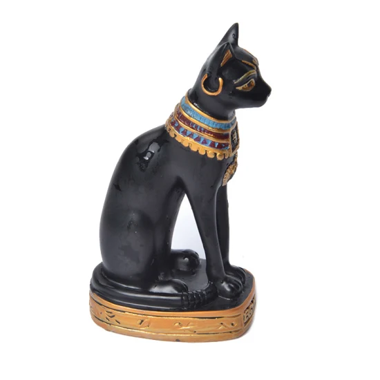ホームオフィスの装飾品樹脂子猫ストレッチ黒猫動物像ポリレジン彫刻